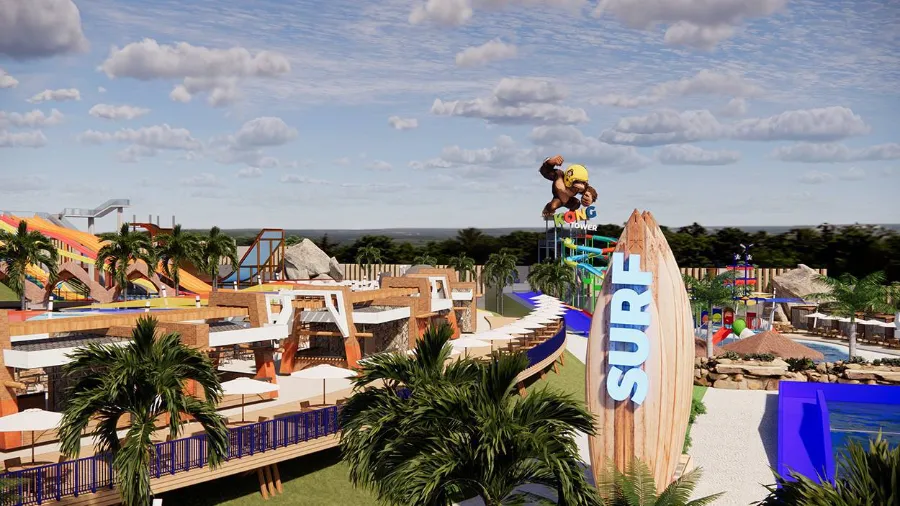 Pista de surf e Kong Tower