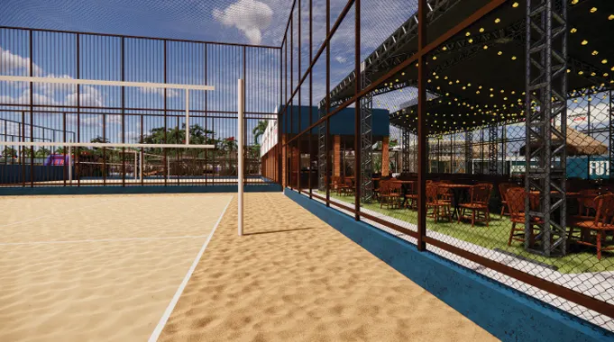 Quadra de vôlei de areia
