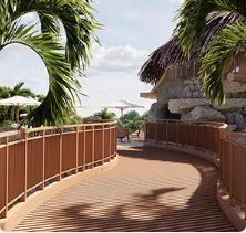 Deck de madeira do parque